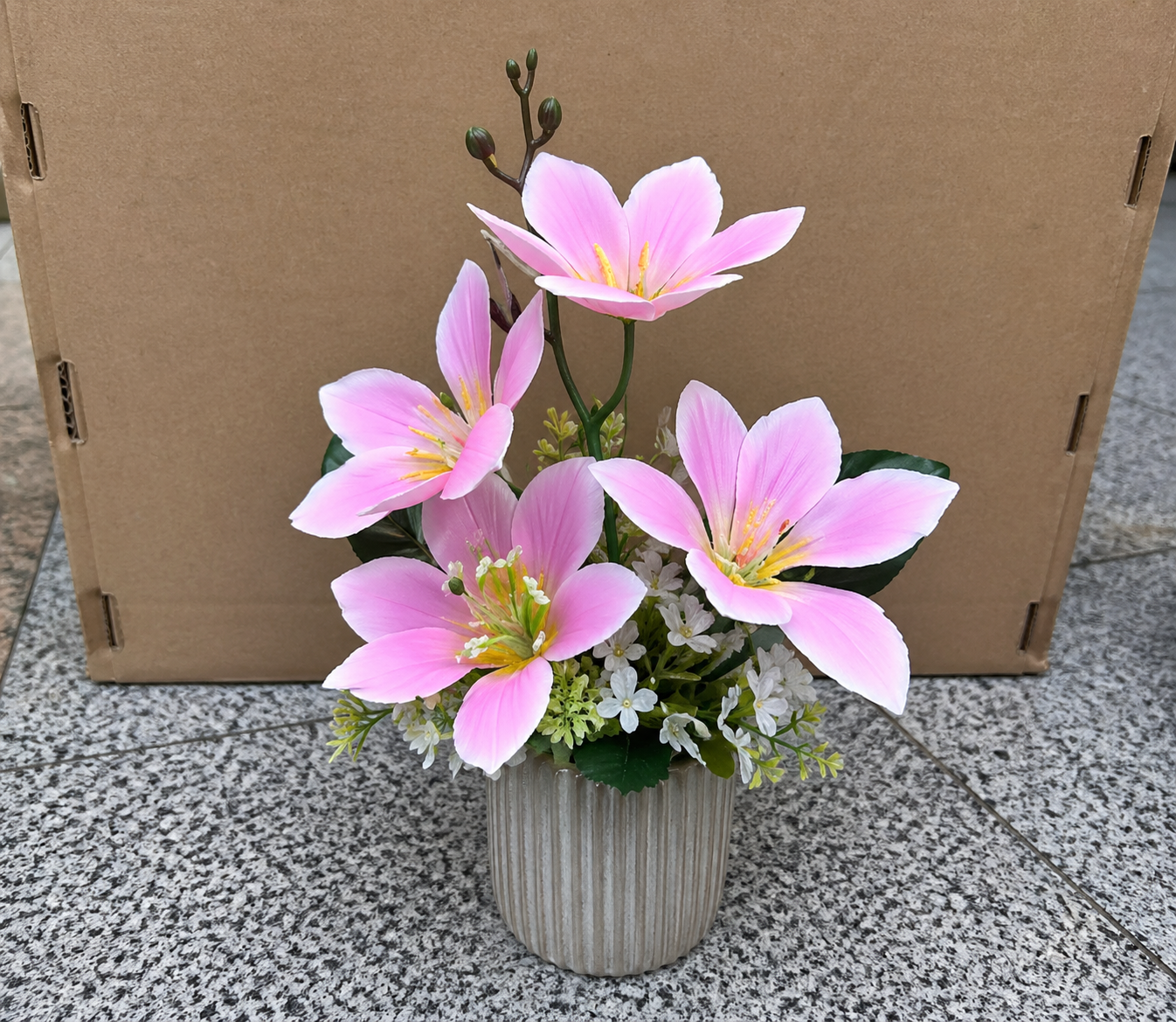 Artificial Pink Lily Floral Arrangement