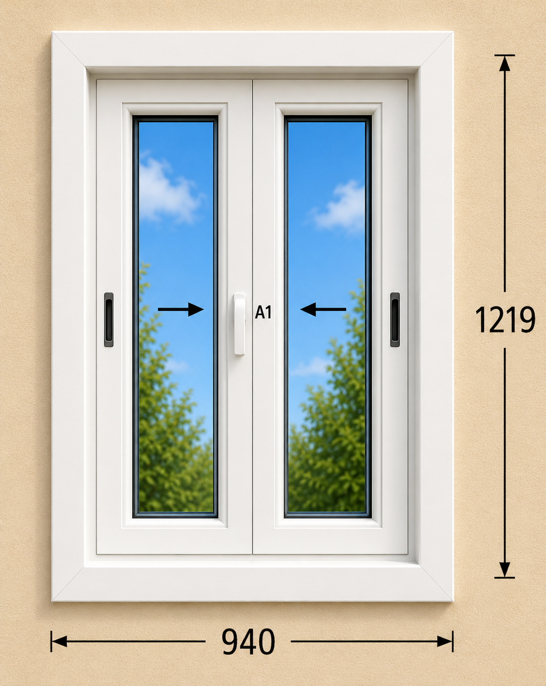 Casement Window - size(w*h): 37*48cm