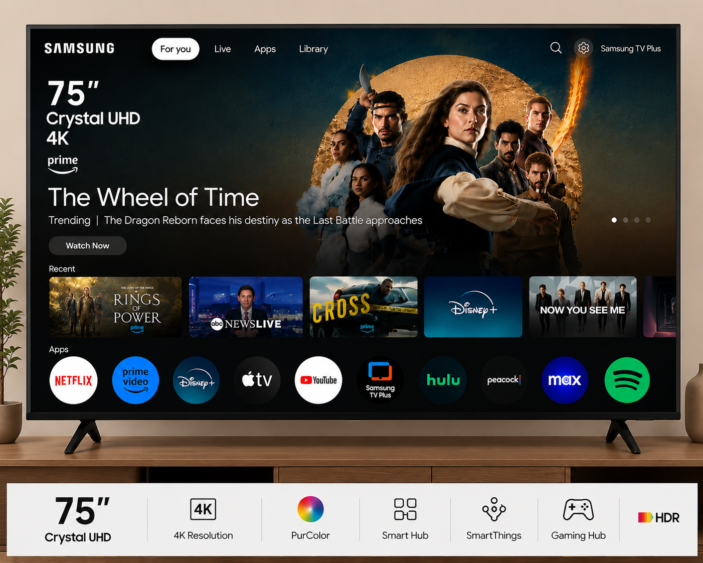 SAMSUNG 75'' 4K CRYSTAL TV