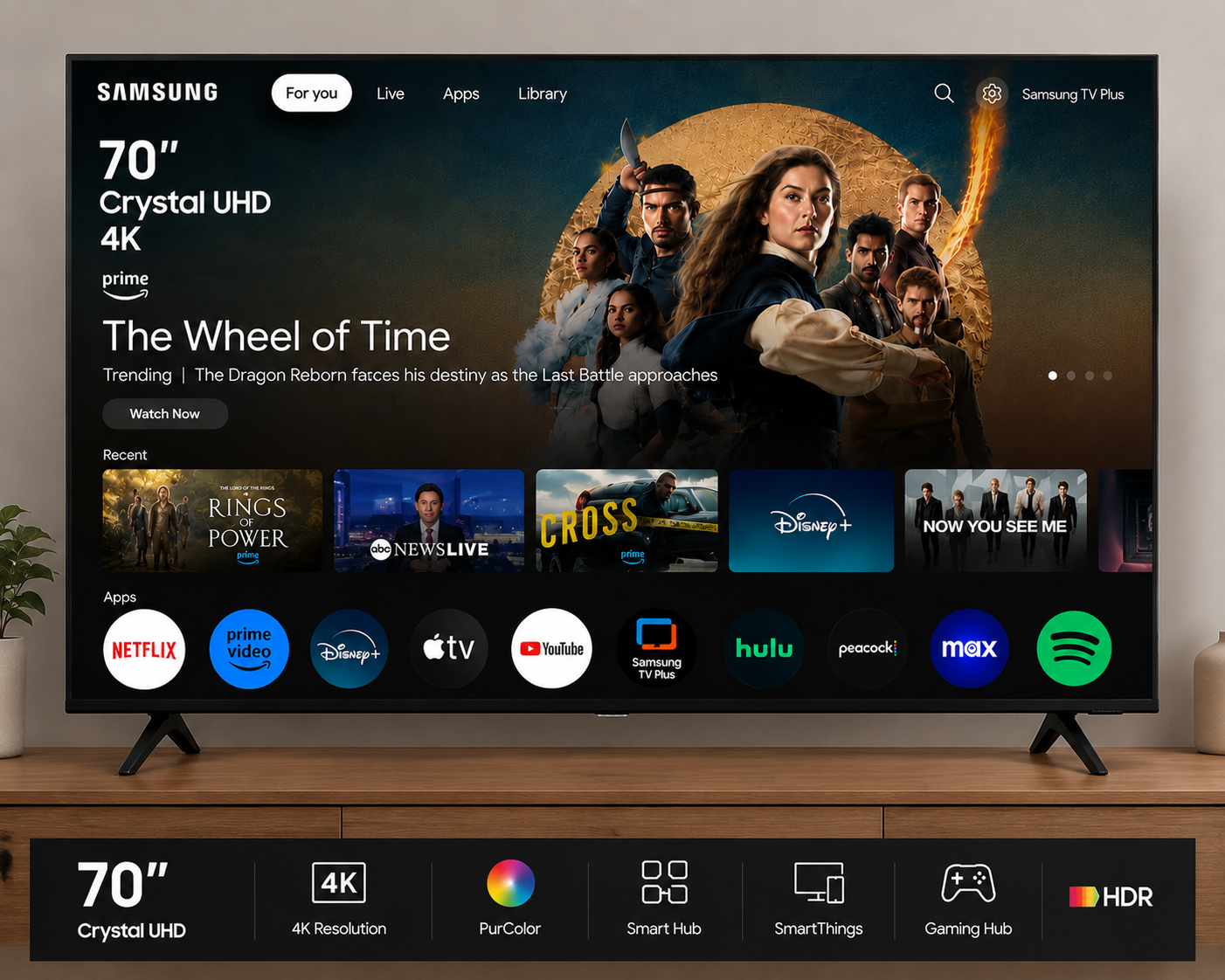 SAMSUNG 70'' 4K CRYSTAL TV