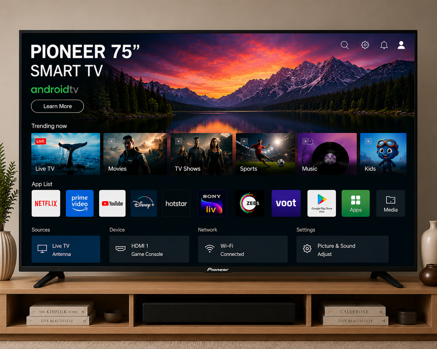 PIONEER 75'' SMART TV