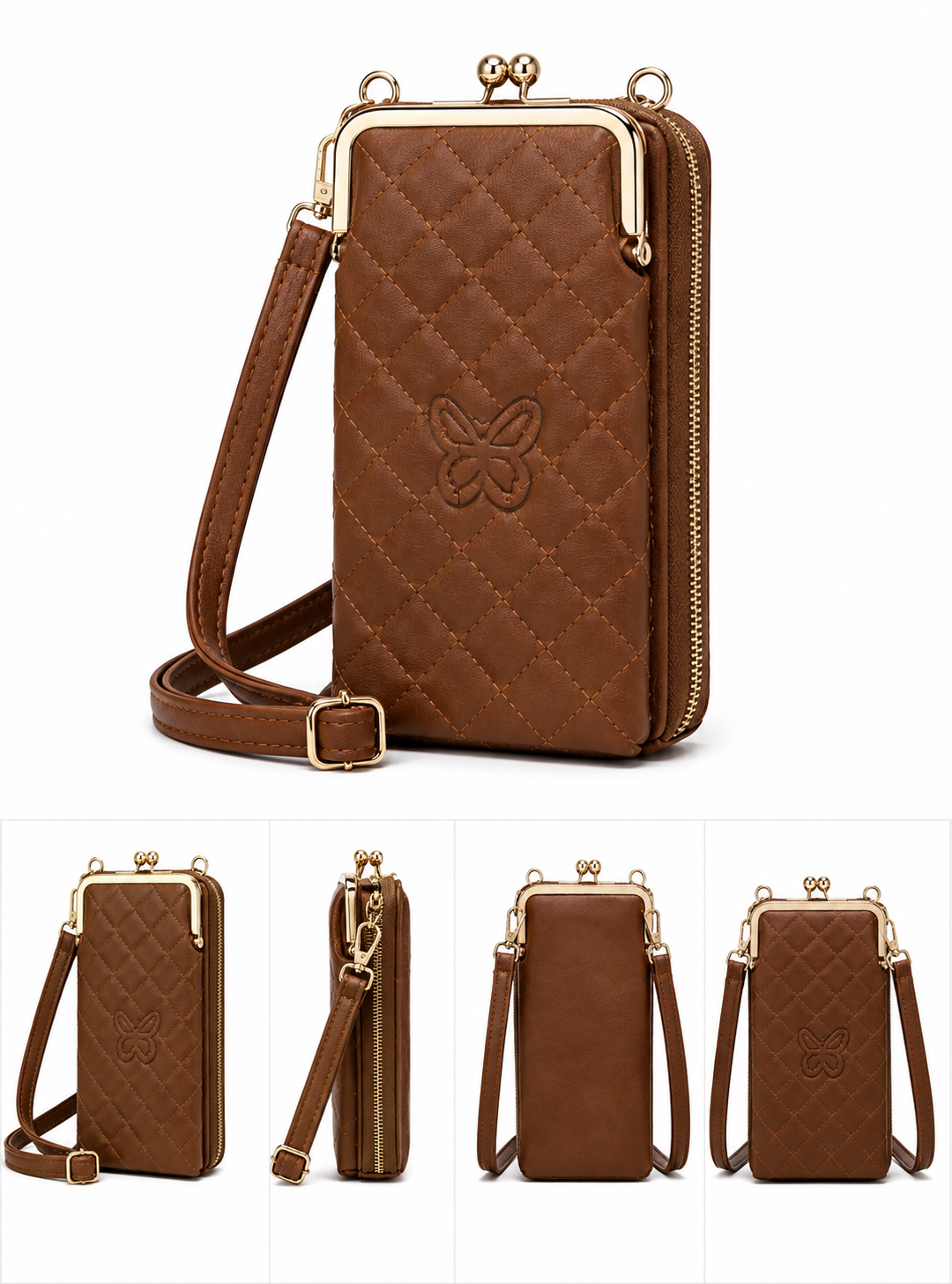 Quilted crossbody wallet