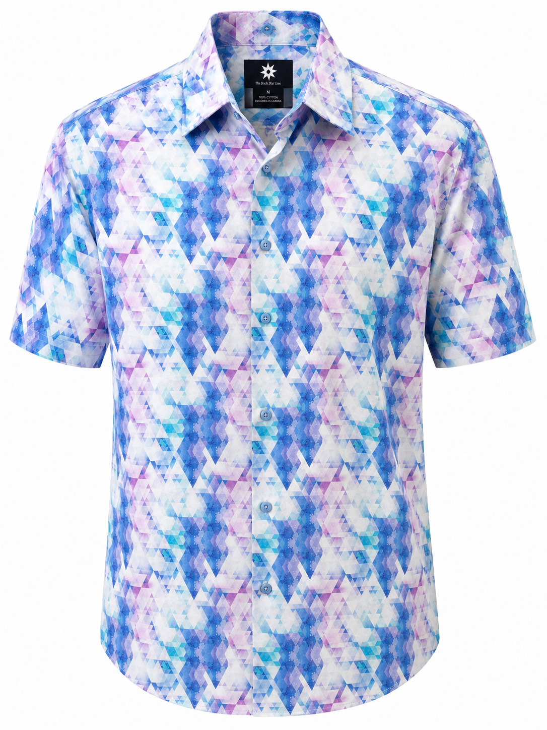Men’s Watercolor Print Short-Sleeve Shirt
