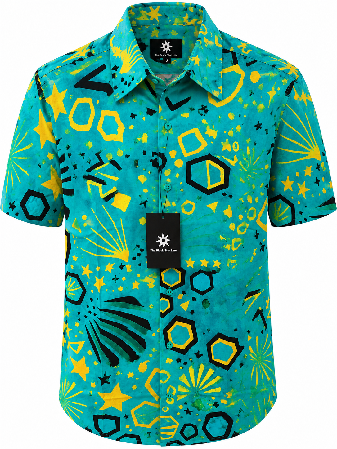 Men’s African Abstract Print Short-Sleeve Shirt