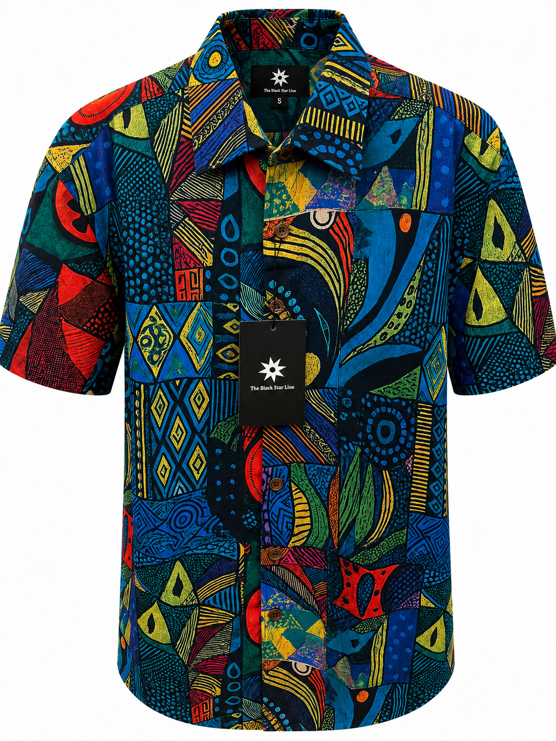 Men’s African Abstract Pattern Short-Sleeve Shirt