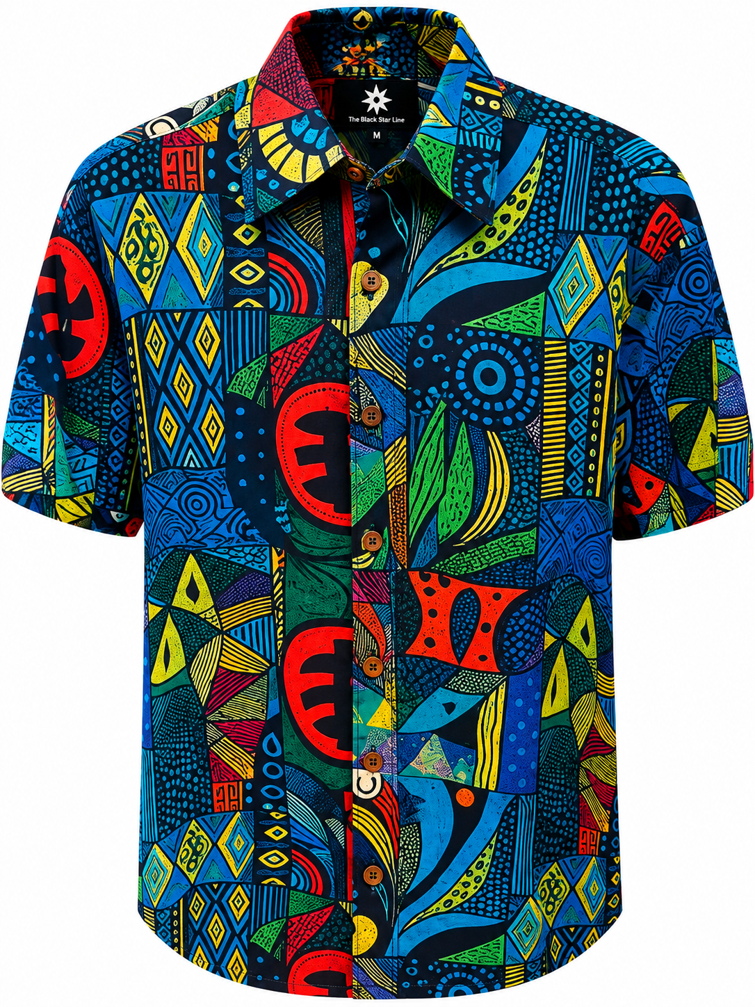 Men’s African Symbol Print Short-Sleeve Shirt