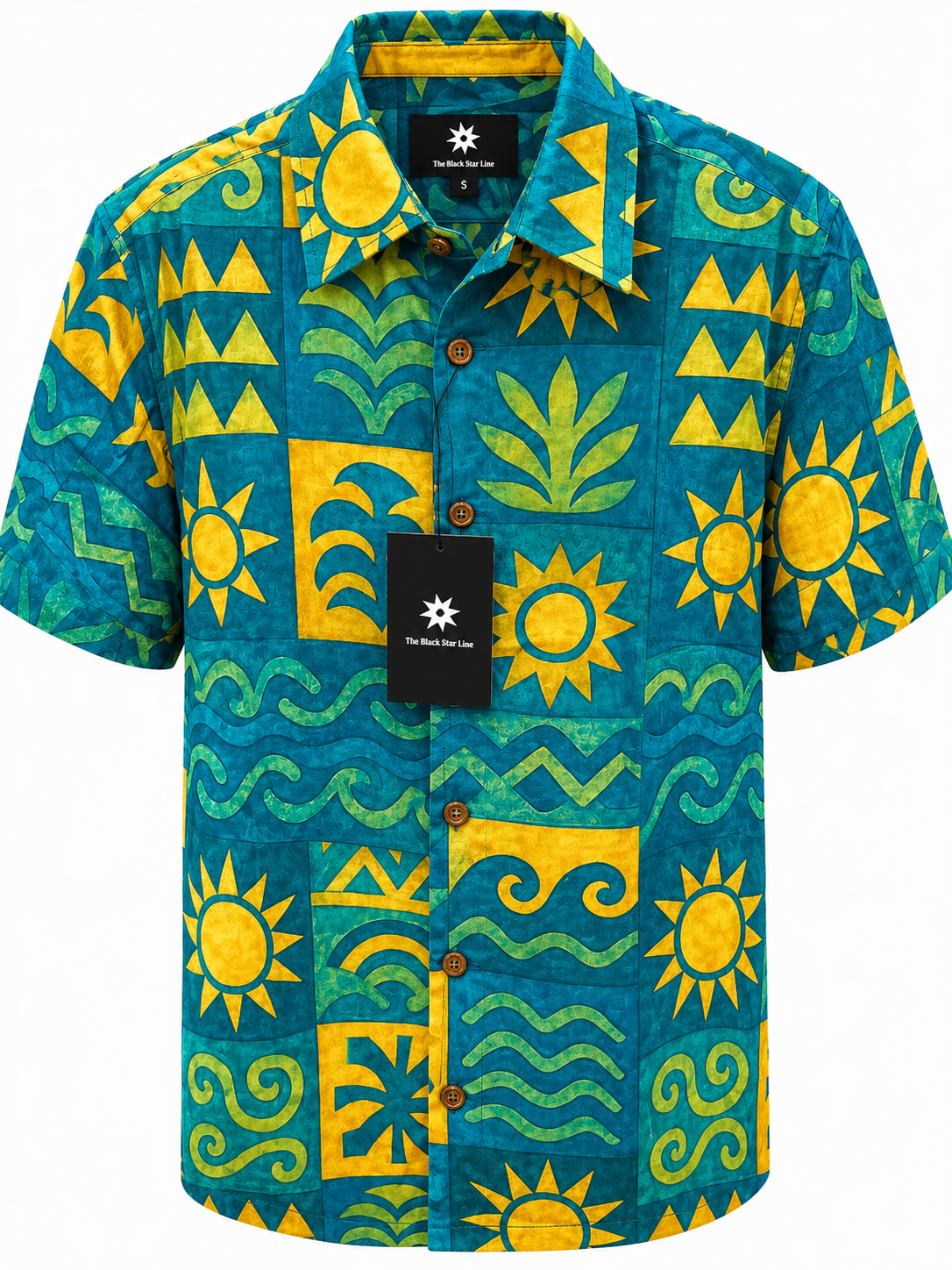 Men’s Tropical African Print Short-Sleeve Shirt
