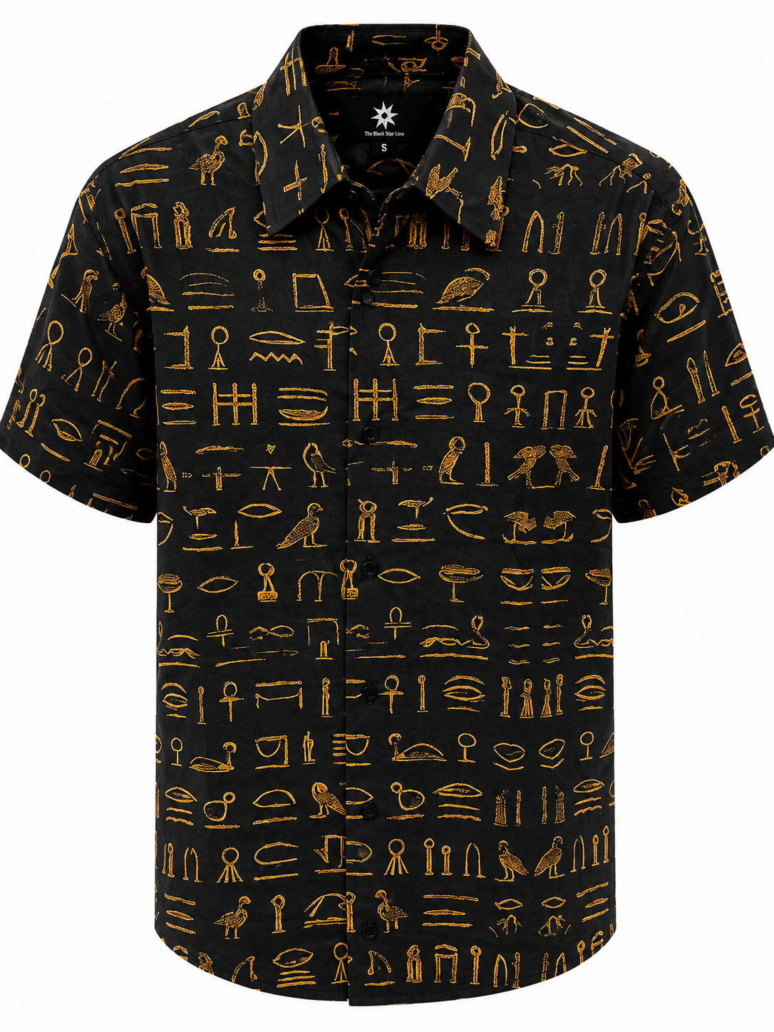 Men’s Egyptian Symbol Print Short-Sleeve Shirt