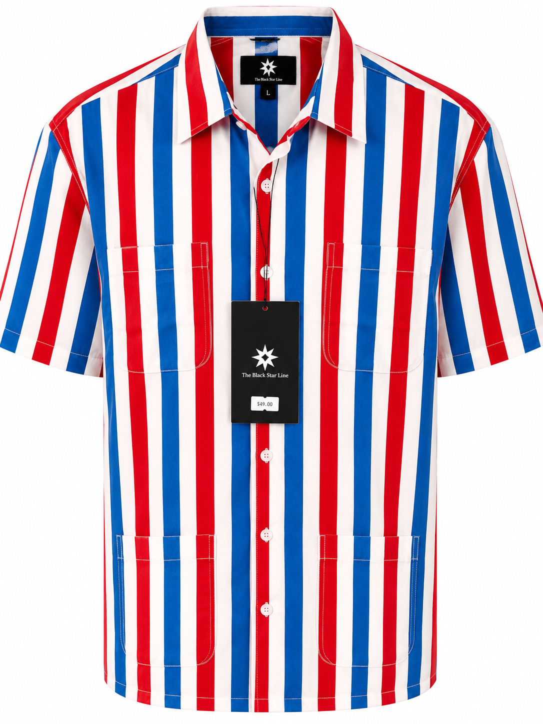 Men’s Vertical Stripe Short-Sleeve Shirt