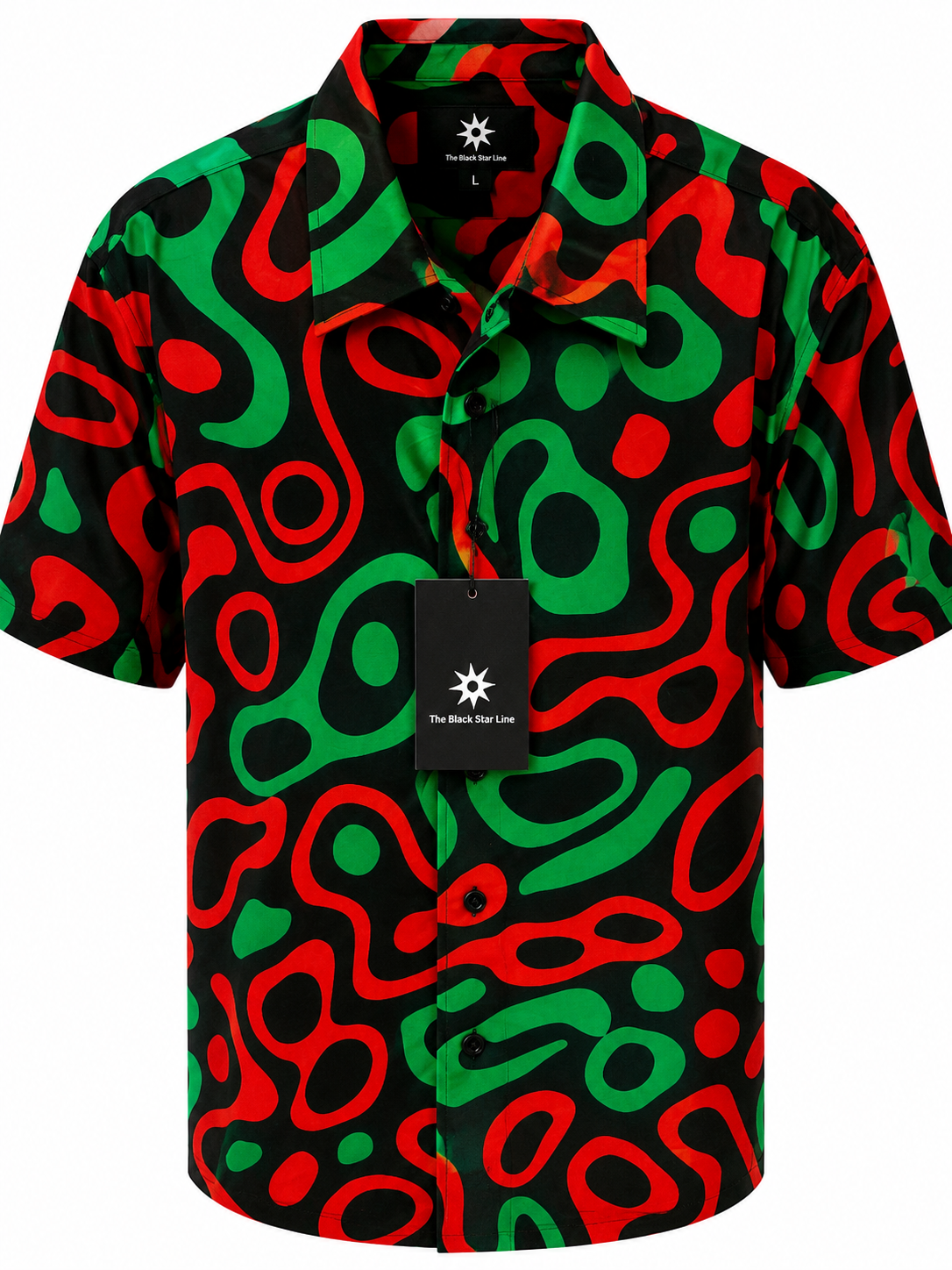 Men’s Abstract Swirl Print Short-Sleeve Shirt