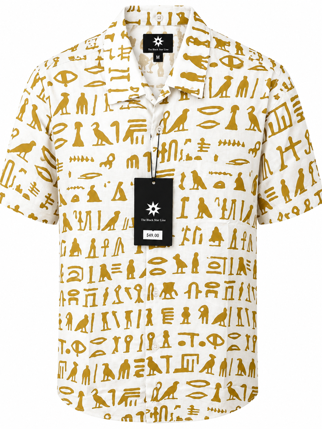 Men’s Egyptian Symbol Print Short-Sleeve Shirt