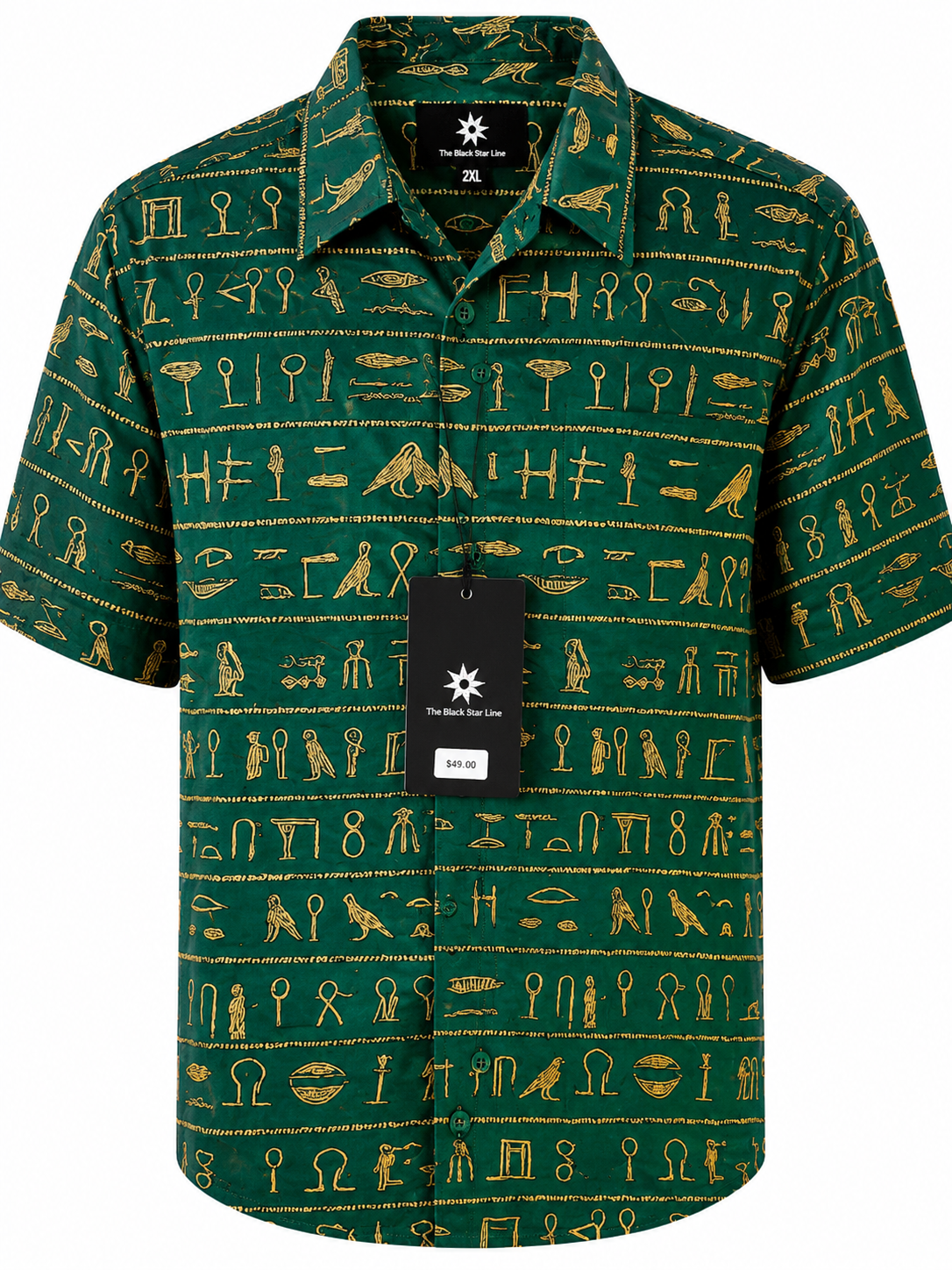 Men’s Egyptian Symbol Print Short-Sleeve Shirt