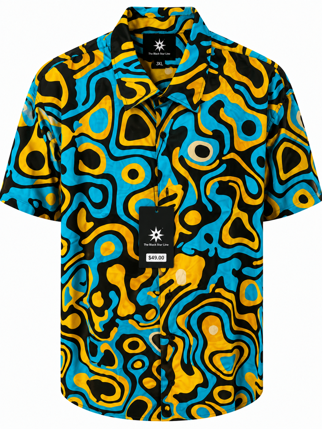 Men’s African Abstract Print Short-Sleeve Shirt