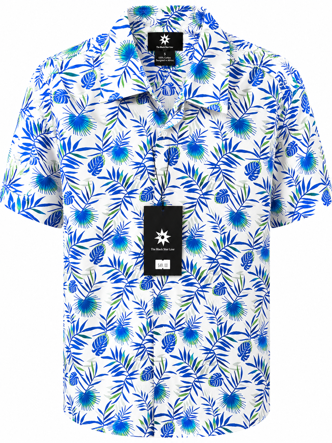 Men’s Tropical Palm Print Short-Sleeve Shirt