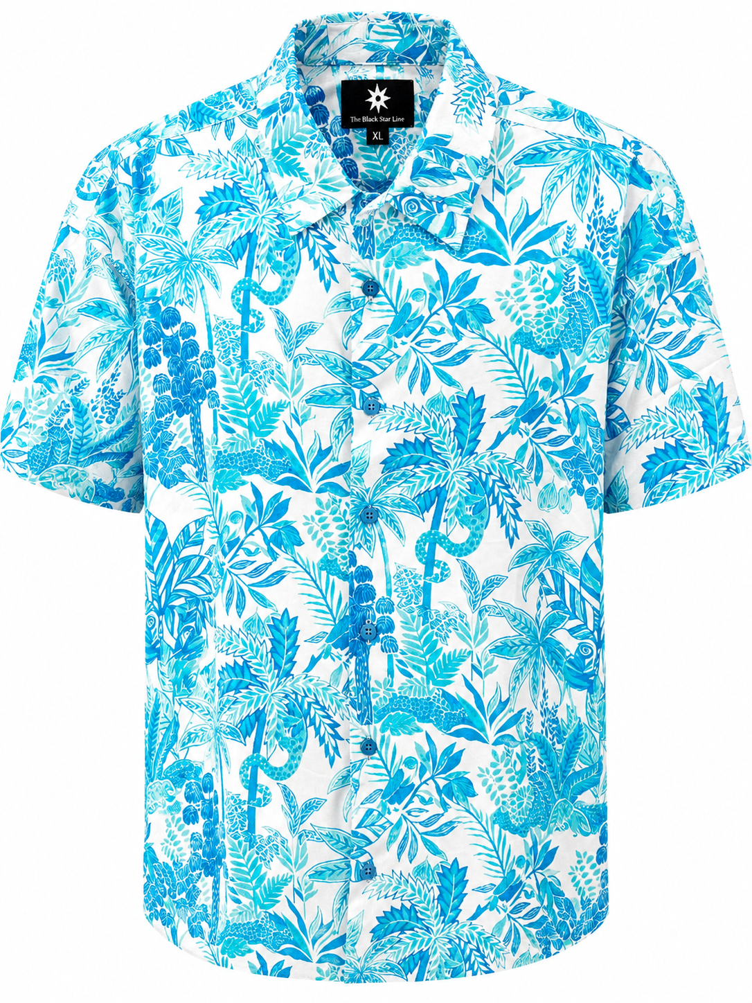 Men’s Tropical Palm Print Short-Sleeve Shirt
