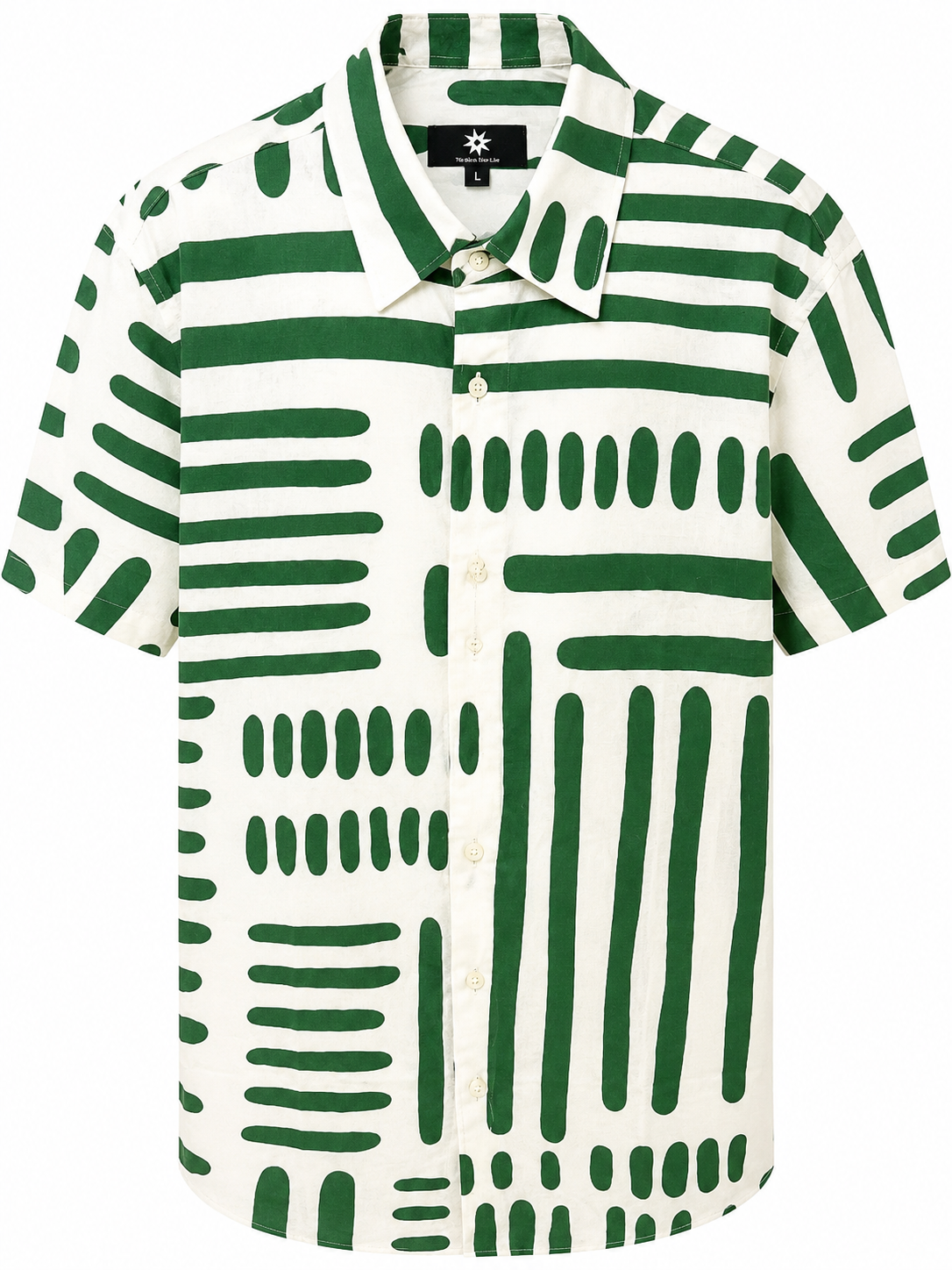 Men’s Abstract Stripe Print Short-Sleeve Shirt