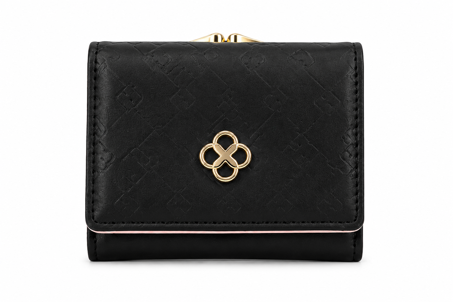 Women’s Embossed Floral Emblem Trifold Wallet