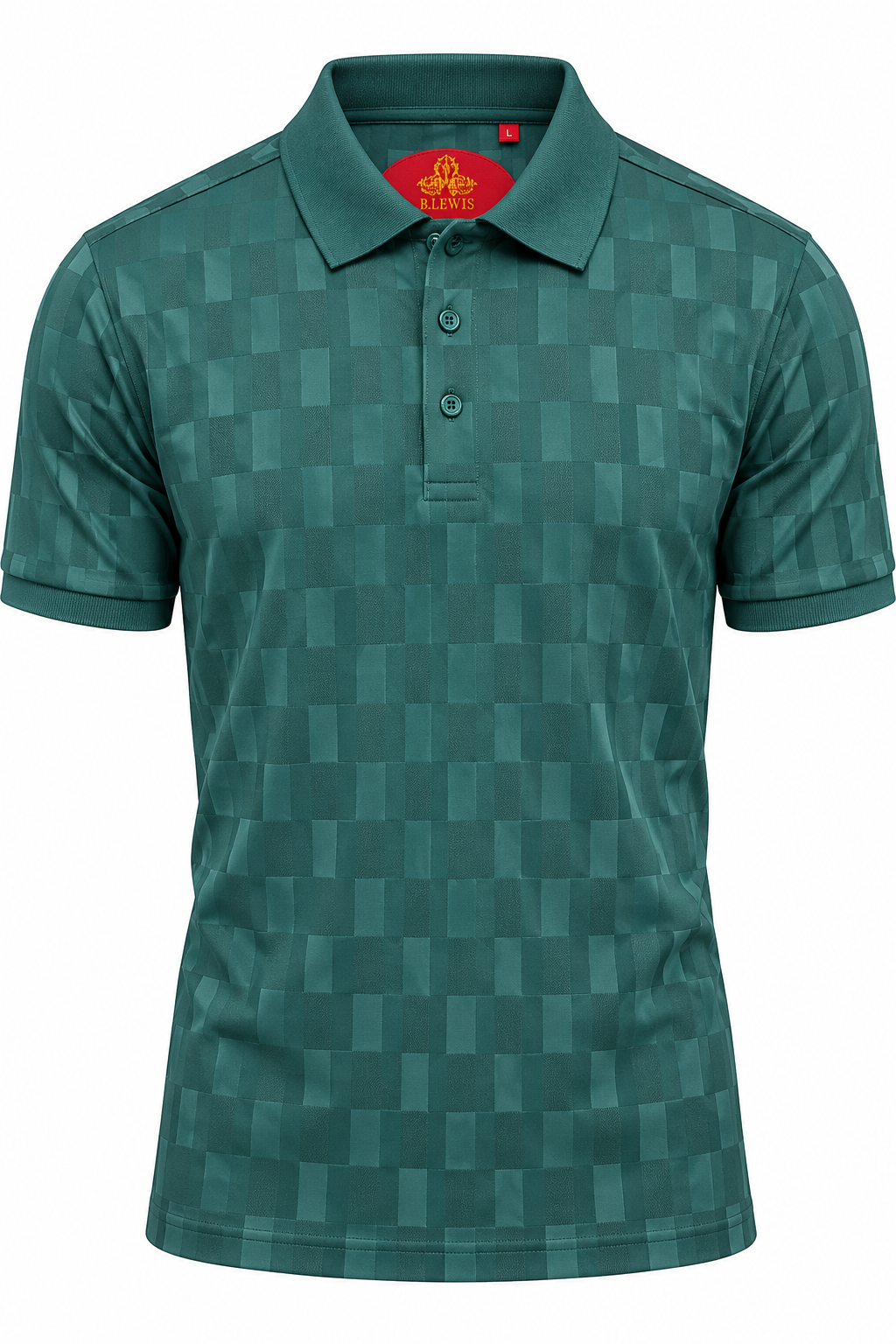 B. Lewis Jacquard Check Polo Shirt