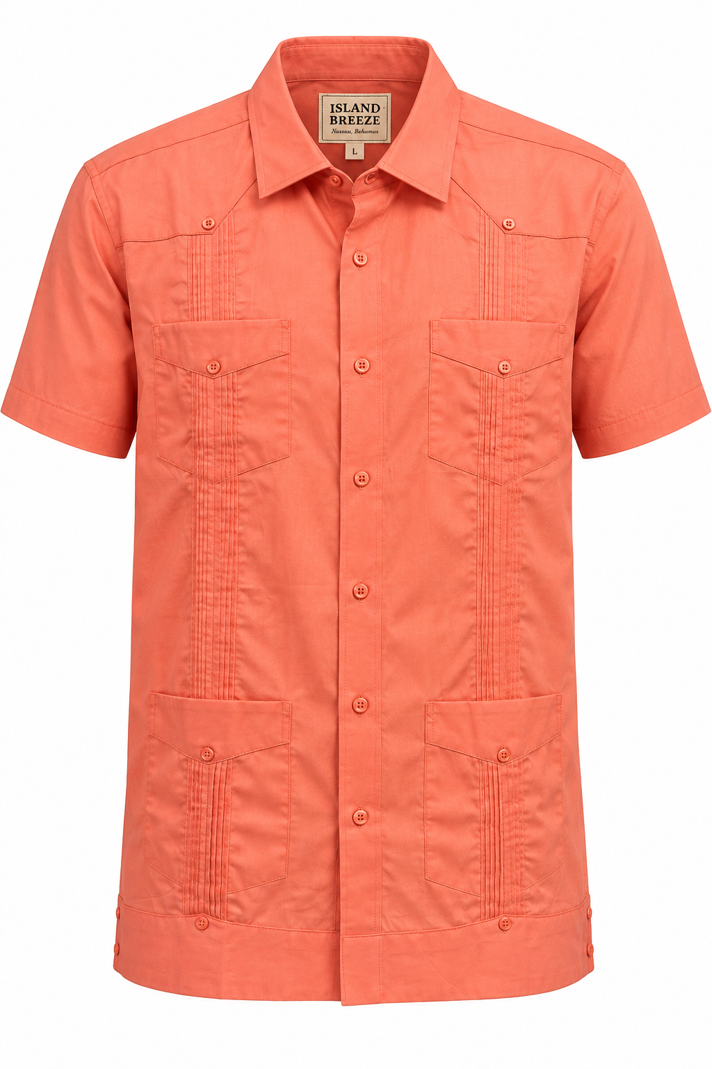 Island Breeze Guayabera Four-Pocket Short Sleeve Shirt